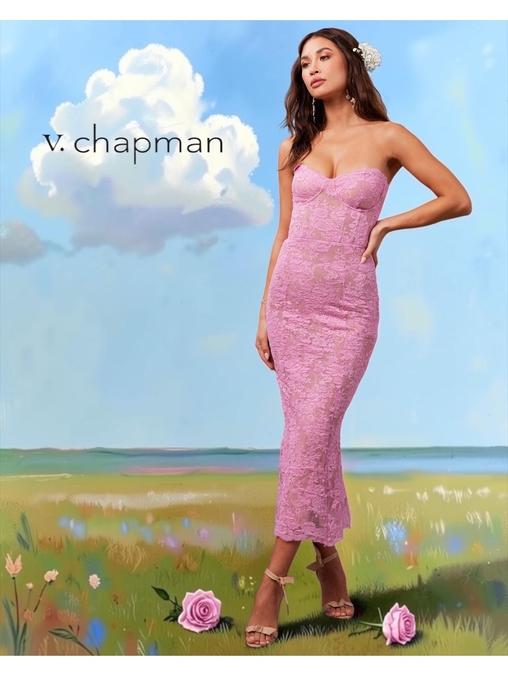 NWT V. Chapman "The Betty Dress" in Begonia Size 6